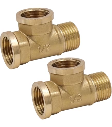 4mm x M 5 rechte hoek T-stuk Messing/PA 66 Insteekfitting Buitendraad
