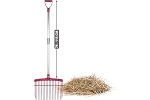 horizont forca svedese con manico in alluminio regolabile 75–115 cm – forca per letame leggera e robusta per bambini e adulti – ergonomica e resistente alle intemperie – forca per fieno