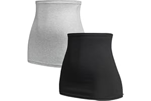Herzmutter Bandeau abdominau Maternité pour Femme Enceinte - Lot de 2 Ceinture de Grossesse - Taille Haute - Chauffe-Reins - Extension de T-Shirt - 6300
