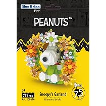BlueBrixx Pro Snoopy Motorroller – 743 Teile, Mit Diamond Bricks, Offizielles Peanuts-Set