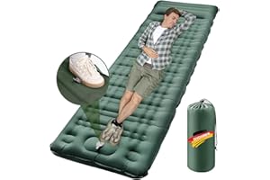 DYDHRER Matelas Autogonflant 1 Personne, 200 x 70 x 12cm Matelas Autogonflant Ultra Léger avec Pompe à Pied et Oreiller, Portable Résistant à l'eau Matelas Trekking pour Camping,Voyage,Plage,Randonnée