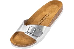 Palado Claquettes Femme Malta - Mules Femme élégantes avec lanières réglables - Mules Femmes Confortable avec voûte Plantaire en liège - Mules et Sabots Femme avec Semelle extérieure en Cuir