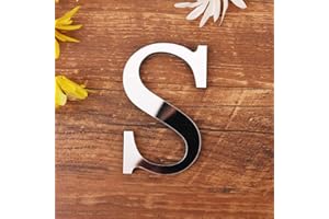 Freeas DIY Alphabet Letters,3D Acrylic Mirror Wall Stickers 26 Letters Heart & Shape Arbitrary Collocation Room Nursery Hanging Decor for Home Office Wedding Party (S)