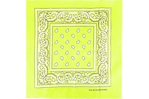 JOPHY & CO. Bandana 100% algodón unisex con estampado de cachemira y color liso, pañuelo bufanda para el pelo/cuello/muñeca/cabeza, COD.644