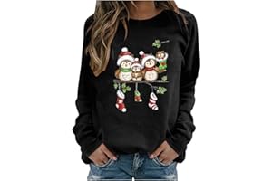 SicongHT Weihnachten Pullover Damen, Frauen Weihnachtspulli Niedlich Eule Christmas Sweatshirt Xmas Pulli Bluse Tops Weihnachtspullover Oberteil Shirts