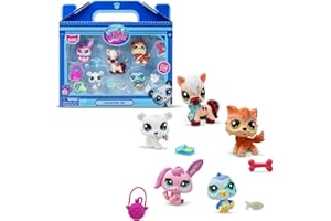 Littlest Pet Shop - Collector Set Thème Montagne Hiver 5 Animaux et Accessoires - Licence Officielle Pet Shop - Coffret Jouet Mini Figurines Animaux Mignons - Jouet Enfant 4 Ans et + BF00573