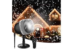 Syslux Snowfall LED Halloween Christmas Lights Projector, Remote Control Indoor Outdoor Holiday Lights Rotatable Snowflake for Halloween Xmas Wedding Home Party Garden Landscape Wall Decorations