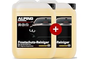 ‎ALPINO PROFESSIONAL Alpino Scheibenfrostschutz KONZENTRAT bis -70°C (2x5 Liter) | Ergibt bis zu 30L | Schlierenfrei & Langzeit-Frotstschutz | Frostschutzmittel Scheibenwaschanlage, Scheibenreiniger Auto, Frostschutz