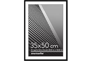 Americanflat Cornice 35x50 cm Nera - Cornice 30x45 cm con Passepartout o 30x45 cm Senza Passepartout - Cornice 50x35 cm con Bordo Sottile in PVC e Plexiglass - Verticale o Orizzontale