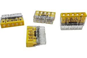 50 Stück Wago 2273-205 COMPACT-Verbindungsdosenklemme Ø 0,5-2,5 mm², 5-polig, transparent/gelb