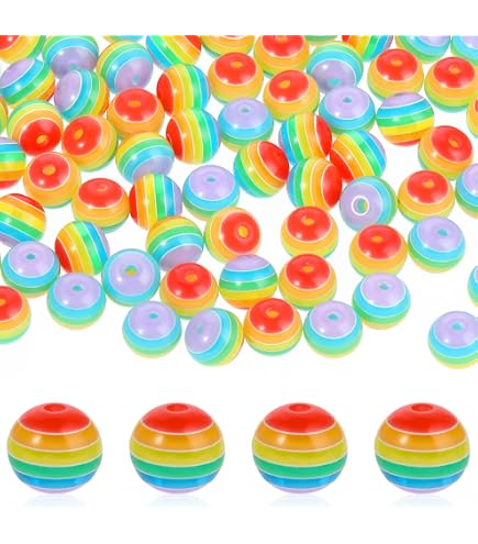 DAHI 100pz Perline Colorate per Braccialetti, Perline Fiore in Argilla Polimerica, Rotonde da 12 mm, per Gioielli Fai da Te, Bracciali, Collane, Orecchini