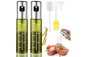 BETA NOBLE〖Verstärkte〗Ölsprüher zum Kochen, Öl Sprühflasche, Ölspray zum Kochen, Olivenölsprüher für Salat, Grillen, Backen in der Küche (2Stück-Grüner)