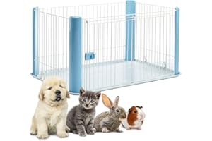 Iris Ohyama, Kojec , Wybieg z zamykanymi przesuwanymi drzwiami i plastikowym zatrzaskiem , Z daszkiem , S113 x G78,8 x W60 cm , Antypoślizgowy , Bez BPA , Dla kotów , CLS-1130 , Niebieski