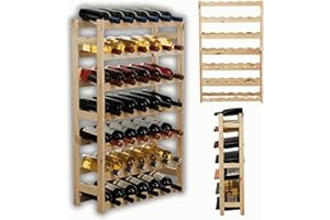 MODO24 Flaschenregal, Weinschrank, Weinständer, Getränkeregal, Weinflaschenhalter, Flaschen Organizer, Weinschrank, Weinregal Holz für 42 Flaschen, Abmessungen 102x63x25 cm, Farben: Naturholz