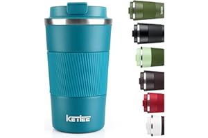 KETIEE Kubek Termiczny,510ml Kubek Podróżny ze Stali Nierdzewnej,Kubek do Kawy Wielokrotnego Użytku,Filiżanka kawy z Podwójnymi Ściankami,Podróżny Kubek Samochodowy Kubek Podróżny do Kawy,Niebieski