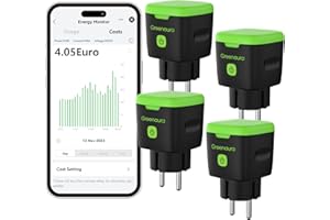 Greenaura prise Exterieure Etanche - Prise Connectée Alexa Minuteur Compteur d'Énergie Smart Life APP Contrôle 16A 2,4 GHz IP44, 4PCS