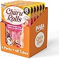 INABA Churu Rolls for Dogs, Chicken with Salmon Recipe (Pack of 6, 8 Sticks per Pack)