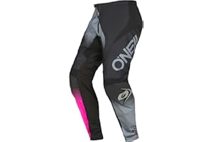 O'Neal | Pantalones de Motocross para Mujer | Enduro MX | Máxima Libertad de Movimiento, diseño Ligero | Pantalones Element Racewear V.22 para Mujer | Negro Gris Rosa | Talla 30