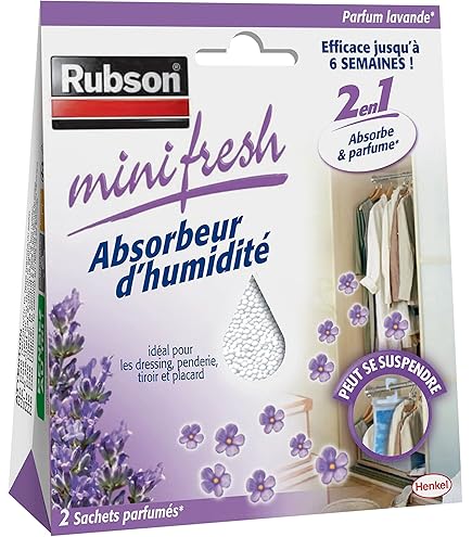 Aquafloow Déshumidificateur 400 Ml - Absorbeur D'Humidité Et Neutralisateur D'Odeurs - Lavande