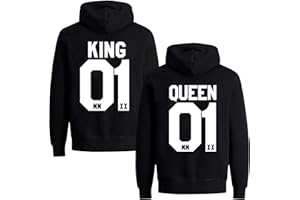 Couples Shop King Queen Hoodie Pullover für Paare