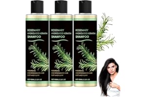 VOKKRV Rosmarin-Hydrolysiertes Keratin-Shampoo, Rosmarin-Hydrolysiertes Shampoo, Rosemary shampoo, Rosmarinblattöl-Shampoo,Weicher und flauschiger Reinigungs-Conditioner für Männer und Frauen (3PC)