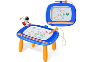 Kikidex Magnetic Drawing Board for 1-3 Year Old Kids, Boy Toys for Toddlers, Birthday Christmas Gifts for 1 2 3 Year Old, Etch a Sketch for Kids, Doodle Board for Age 1-3 (Dark Blue)