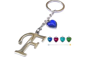 Famweylami Portachiavi Donna con Iniziale, Portachiavi Ragazza Personalizzato con Lettere, Iniziali Nome,Regalo per Moglie, Signore, Amici