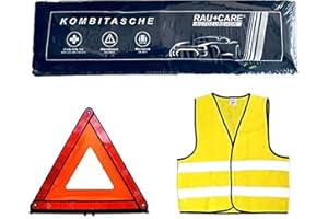 ‎LILIONGTH Tuningmods® 237896 3in1 KFZ Verbandskasten Kombitasche - Trio mit Warnweste, Erste Hilfe Set und Warndreieck