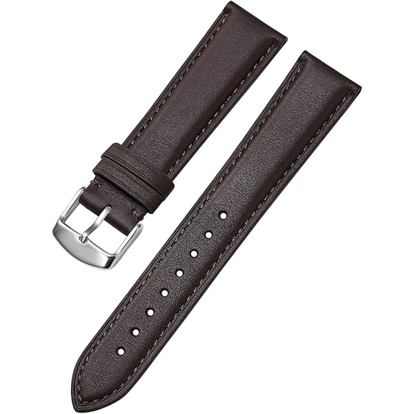 Cinturino Orologio In Pelle Di Vitello Nero 18mm - Con Fibbia Oro - Foto 7