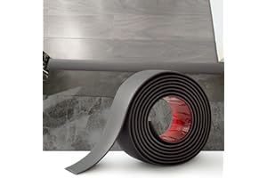 ZAYEJOD Striscia di transizione per pavimenti in laminato, 6 m, in PVC, autoadesiva, per pavimenti, bordatura da piastrelle a laminato, striscia di giunzione del pavimento (4 cm, grigio scuro)