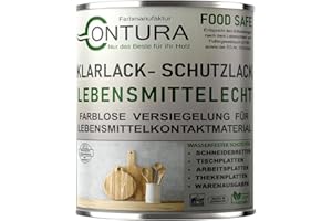 FARBMANUFAKTUR CONTURA NUR DAS BESTE FÜR IHR HOLZ Contura Klarlack lebensmittelecht Hartlack Schneidebrett Tischplatte Holzlack LFGB Lack (Farblos Seidenmatt, 100ml.)