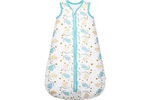 MIKAFEN Sacco nanna invernale per bambini 2.5 Tog, per tutto l'anno, sacco a pelo senza maniche, 100% cotone (L/12-18 mesi, pera)