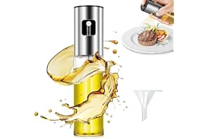 SO GOODS Generic So Homey - Pulverizador de aceite para freidora de aire y condimentos para cocina; pulverizador de aceite de acero inoxidable y recipiente de vidrio alimentario