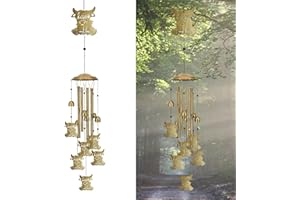 LIFEMET Wind Chimes Outdoor Metal Wind Chimes for Home Lawn Porch Patio Garden Decor for Women Men Mom Grandma Wife Unique Memorial Gift (Highland Cow)
