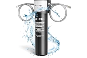 Vortopt Depuratore Acqua Sottolavello - 0,01 μm Ultra Filtrazione Depuratore Acqua Domestico, 70K Litri Sistema di Filtraggio Acqua, Riduce Piombo, Cloro, Cattivo Gusto e Odore, Q5-UF