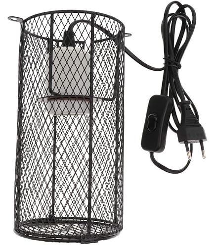 Milisten Reptilien Lampenschutz - Keramik Heizlampen Schutzkorb Gold/Schwarz