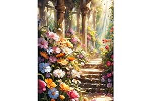 Viart Flower Paint by Numbers for Adults-Garden Painting by Numbers for Adults,Flower Sea Paint by Number Kits for Home Wall Decor 16x20inch