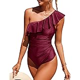 Xnova Estivo Costume Intero da Bagno Donna con Una Spalla, Costumi Interi Piscina Contenitivi Pancia Piatta, Backless Vintage