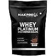 NAKPRO Platinum Whey Protein Isolate 500g Chocolate | 28g Protein, 6.4g BCAA | Trustified Certified 100% Authentic Supplement Powder & No Adulteration | Low Carbs, Fast Absorbing Whey Protein Powder