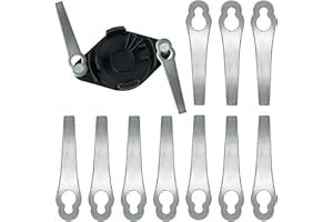 shallyong 10 sztuk noży zapasowych, podkaszarka do trawy, metalowa, zestaw metalowych noży do podkaszarki akumulatorowej, akcesoria do podkaszarki, ostrze kosiarki, Mower Blade