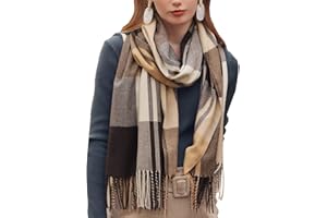 HYUET Écharpe Chale Femme Chaud Automne Hiver Pashmina Châle Wrap Grand Foulard Plaid Tantan Tissu avec Glands pour Femmes Hommes