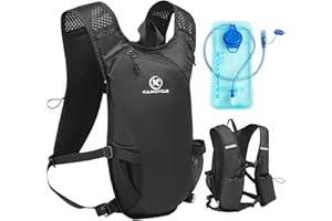 KAMCYCLE® Sac à Dos d'hydratation vélo | Vessie ou Bouteille en Option| Sac à Dos Course à Pied avec vessie d'hydratation 2l ou Gourde 500ml, sans BPA | Course à Pied, Cyclisme et Jogging