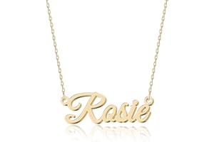 UMAGICBOX Exquisite Personalized Name Necklace|Choose from 14 Font Styles|Customizable 18K Gold Plated Stainless Steel & Sterling Silver Pendant|Unique Gift for Her