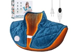 Värmedyna för Nacke och Axlar 1.2KG, Viktad Värmedyna med 5 Värmenivåer och 4 Auto-Off Timers, Mjuk Flanell, Maskintvättbar