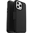 OtterBox Strada Case for iPhone 15 Pro Max for MagSafe, Shockproof, Drop proof, Premium Leather Protective Folio with Two Card Holders, 3x Tested to Military Standard, Black