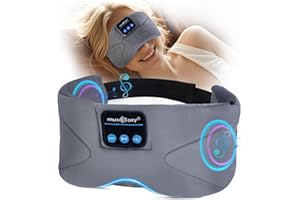 Musicozy Sleep Mask Headphones Bluetooth Sleep Mask,Soft Eye Mask Headphones for Sleeping/Relaxation -100% Blackout Sleep Masks with Headphones for Travel/Meditation/Yoga,Unisex Gifts