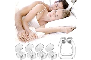 FINEVERNEK 4Pcs Pince à Nez Magnétique Anti-Ronflement Silicone Magnétique Efficace Dispositif Anti-Ronflement Snore Stopper Nose Clip Dilatateur Nasal Aider à Dormir