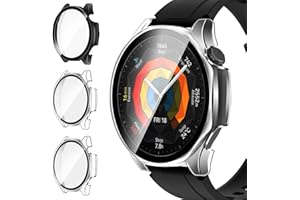 iVoler 3 szt. etui ze szkła hartowanego do Huawei Watch GT 5 46 mm (nie dla Huawei Watch GT 5 41 mm), pełne zakrycie, przezroczysta folia ochronna zapobiegająca zarysowaniom, 2 przezroczyste + 1