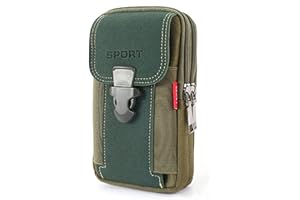 LAXIAY Men's Mobile Phone Sports Bag,Canvas Belt Bag Phone Wallet Purse,Outdoor Sports Bum Pouch Casual Mobile Phone Pocket (Green,B)