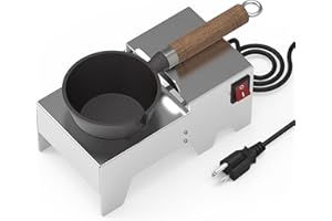 Nelyrho Elektrischer Blei-Schmelztopf, max. 3,9 kg Kapazität, schmilzt Bleibarren schnell, Topf getrennt mit Edelstahlboden, für Angelgewichtsform und Kugelgussform, amerikanische Standard-Buchse